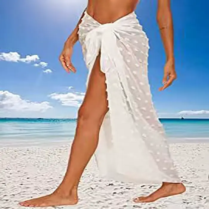 Paréo de plage multicolore tendance en mousseline pour femme – Robe de vacances sexy