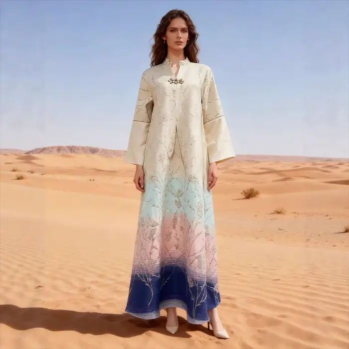 Robe longue élégante de style musulman haut de gamme