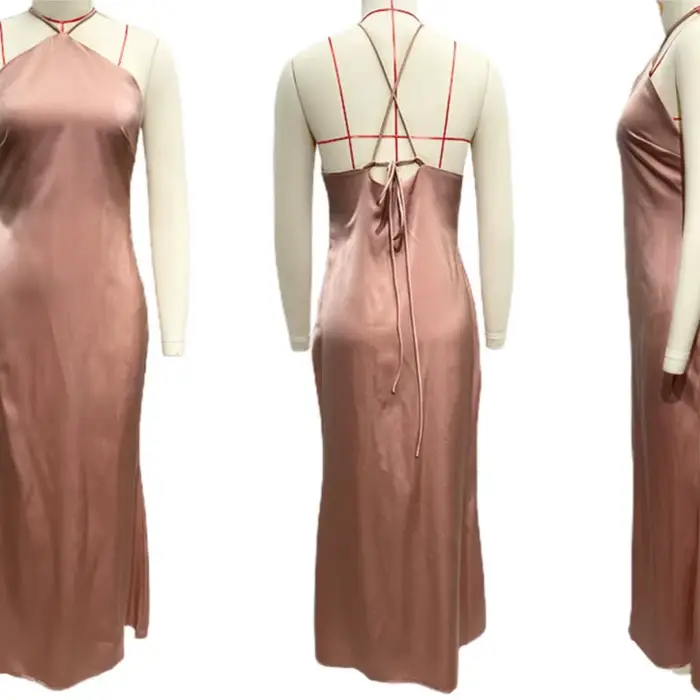 Robes de soirée pour femmes printemps été nouveau Sexy solide mince sans manches dos nu tempérament Maxi