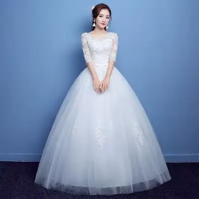 Robe de mariée élégante en dentelle vintage, demi-manches, sexy, col en V, cour, train, robe de Rh, 
