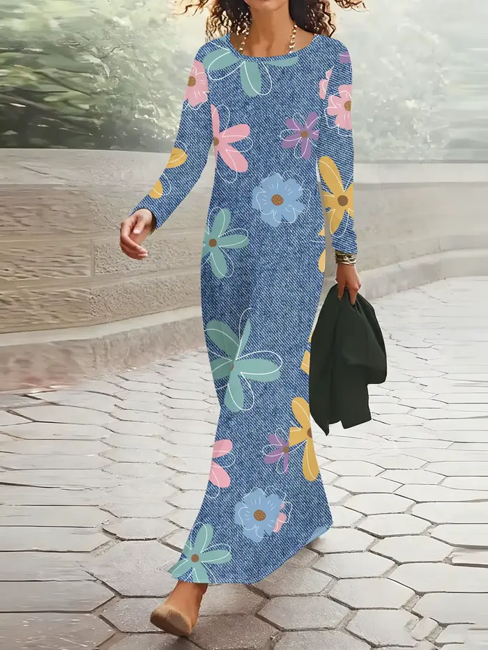Robe à manches longues pour femme