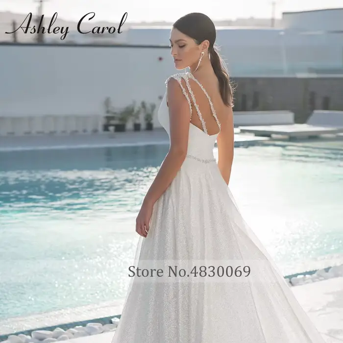 Ashley Carol-Robe de Mariée Trapèze Sexy et Brillante