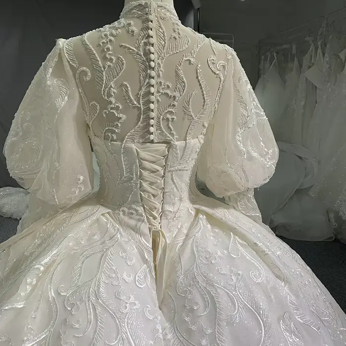 Mn-Robe de Mariée Longue en Organza