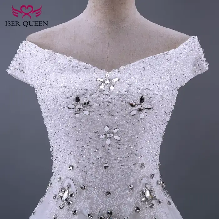 Robe de mariée de luxe en perles de cristal personnalisées