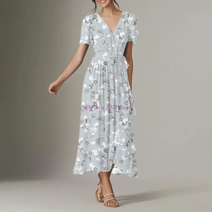 49ME – robe longue à fleurs fluide pour femmes