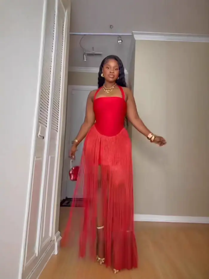 Robe Femme 2025 Style Européen et Américain Sexy Dos Nu Taille Haute Moulante Tube à Franges