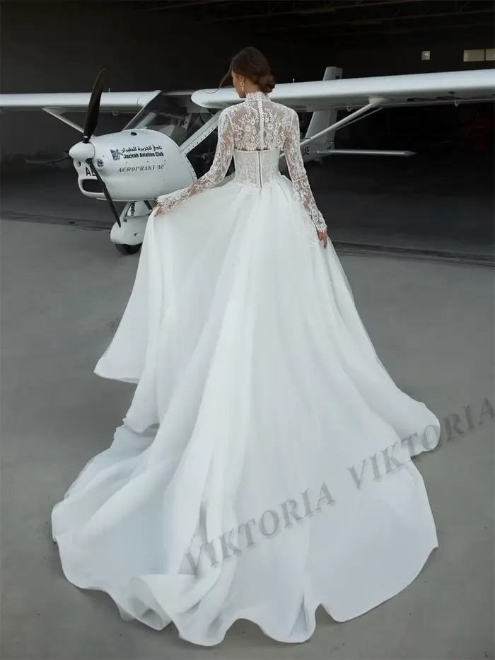 VIKTORIA princesse a-ligne robes De mariée pour femme manches détachables chérie