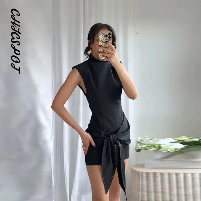 Robe topstitching à lacets en polyester et lin pour femmes style fairycore occasions spéciales