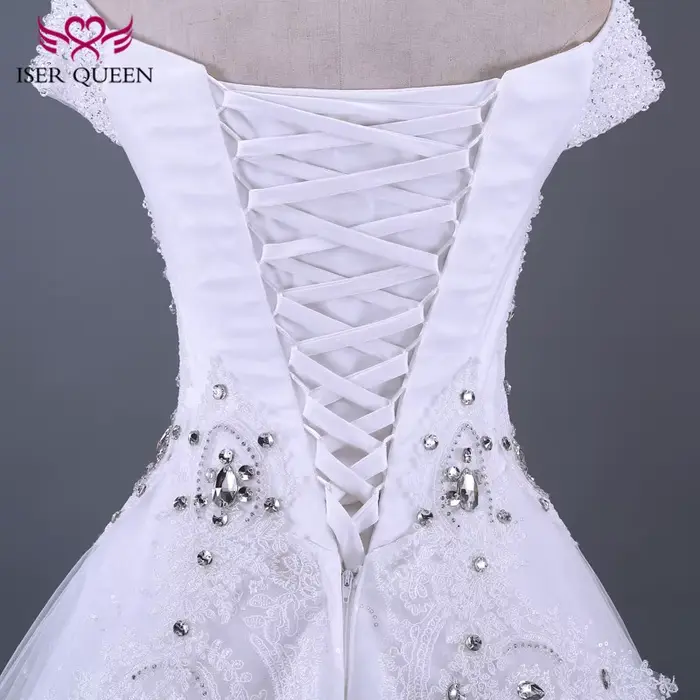 Robe de mariée de luxe en perles de cristal personnalisées