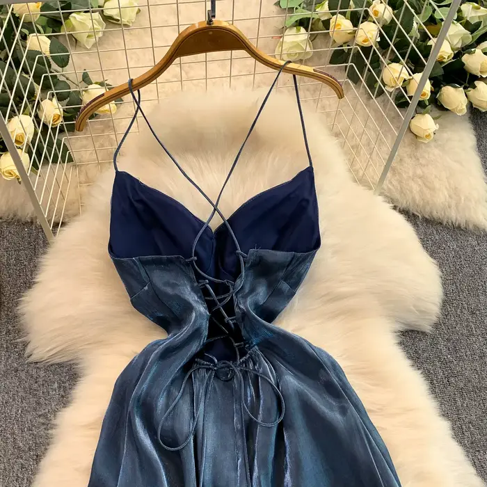 Chic vintage sans manches à volants robes de cérémonie élégantes hotsweet robe d'été femmes vêtements