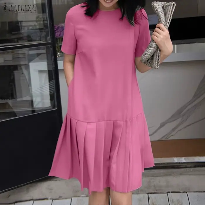 Robe d'été plissée élégante ZANZEA pour femme 2026