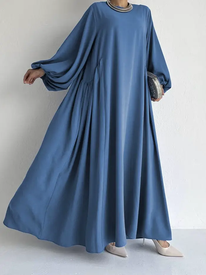 Nouvelles femmes robes musulmanes mode Simple solide Abaya Ramadan Caftan élégant femme décontracté plaine Maxi robe