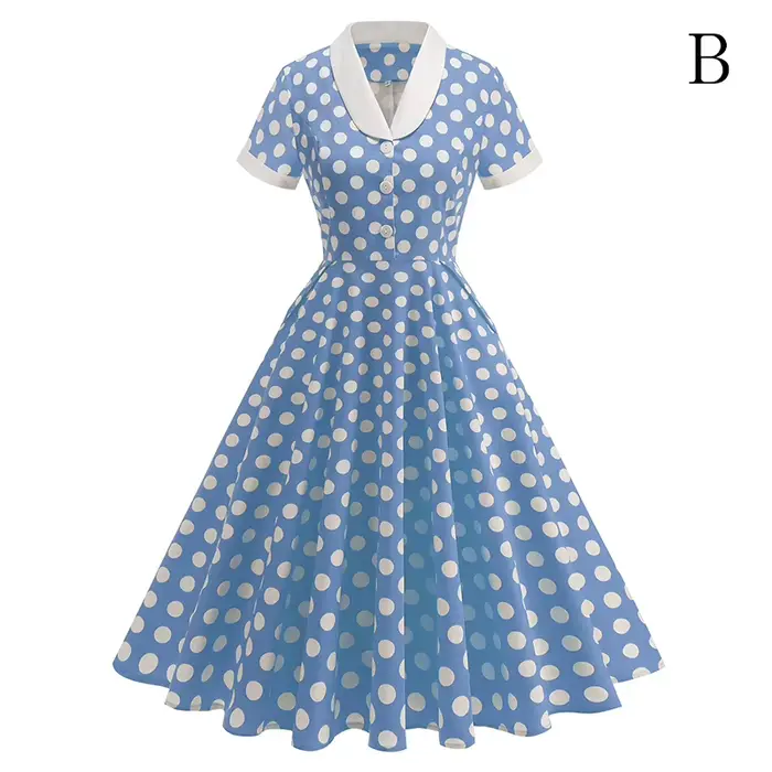 Robe d'été vintage à pois des années 50 et 60 pour femme, robe rétro rockabilly, soirée, bal de mariage, occasion spéciale