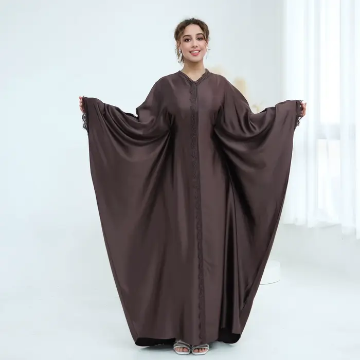 Robe en dentelle élégante pour femme abaya musulmane occassions spéciales soirée aïd kalenmos