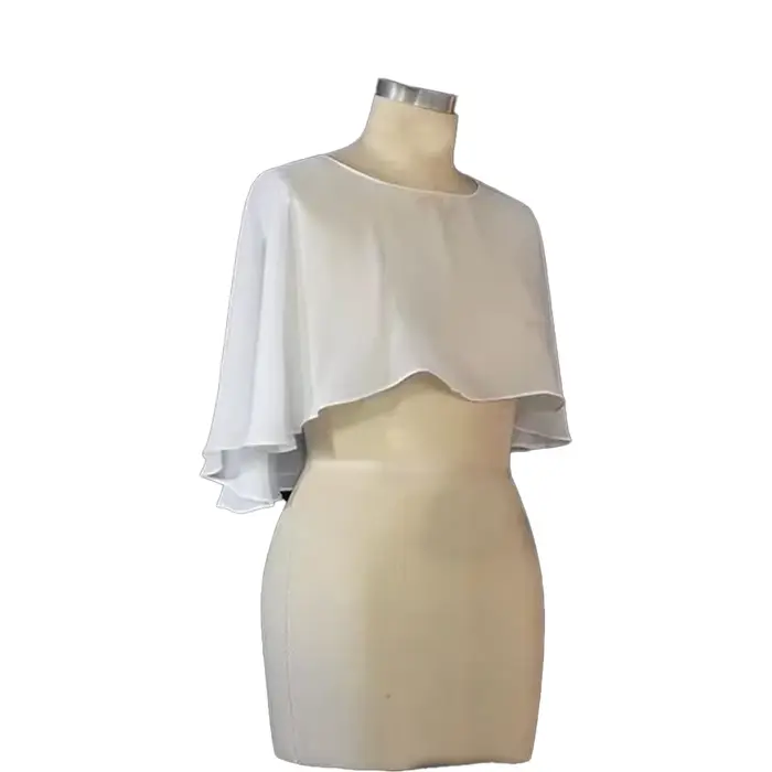 Cape de mariée en mousseline pour femme