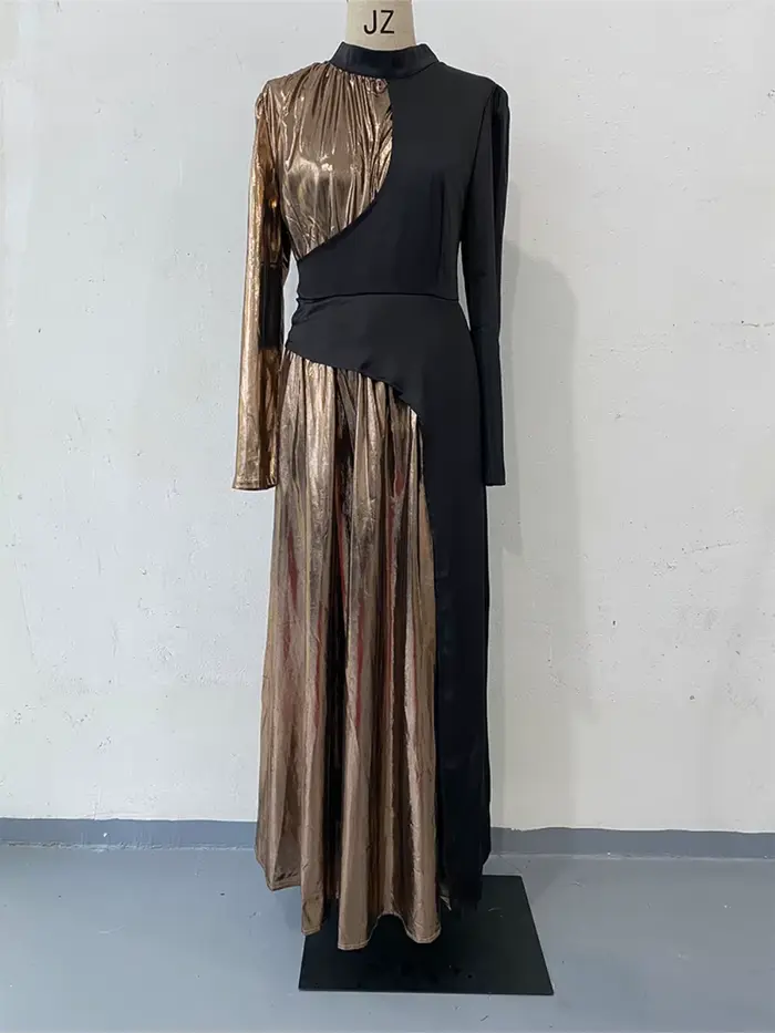Robe de soirée longue ligne asymétrique
