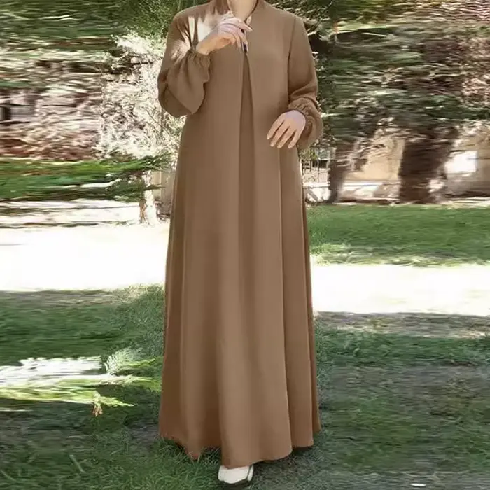 Robe longue musulmane élégante pour femmes occasions spéciales jalabiya drap fin polyester islam modeste