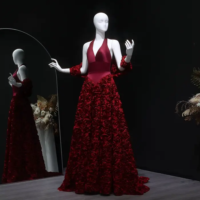 Sharon Said Dubai luxe bordeaux licou robes de soirée avec veste pour les femmes robes de fête de ma