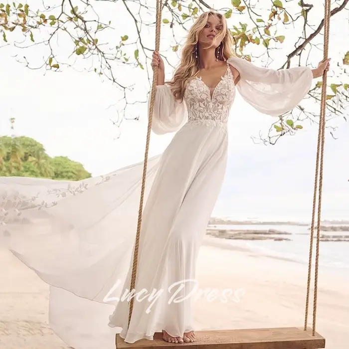 Lucy robe de mariée personnalisée 2025 robes blanches robe de soirée de mariage robes de mariée de l