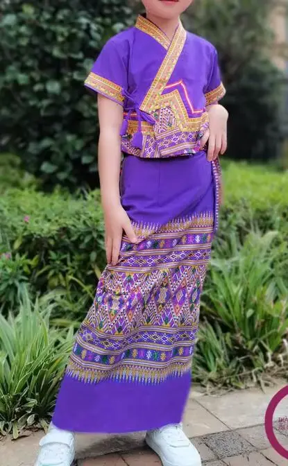 Robe thaïlandaise pour filles, Tradition, Festival d'été, Style ethnique pour enfants