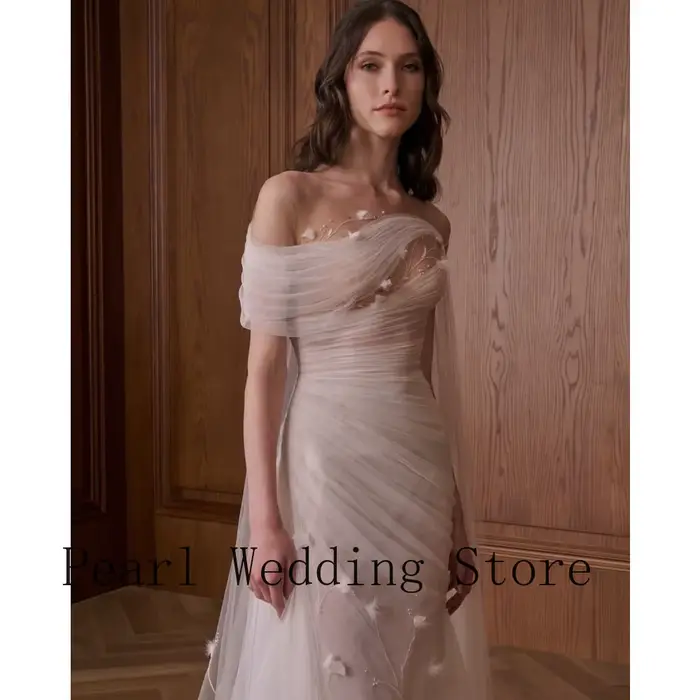 Robe de soirée rose poudré asymétrique à épaule unique sans train avec appliques florales pour femmes occasions spéciales bal mariage première communion