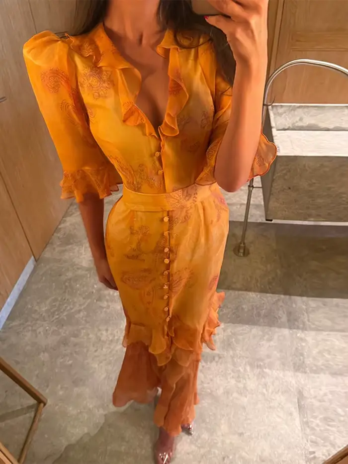 Robes longues pour femmes à imprimé floral