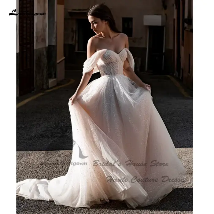 Robe de mariée classique pailletée sans manches pour femmes, mariage à la plage, soirée de gala, occaisons spéciales