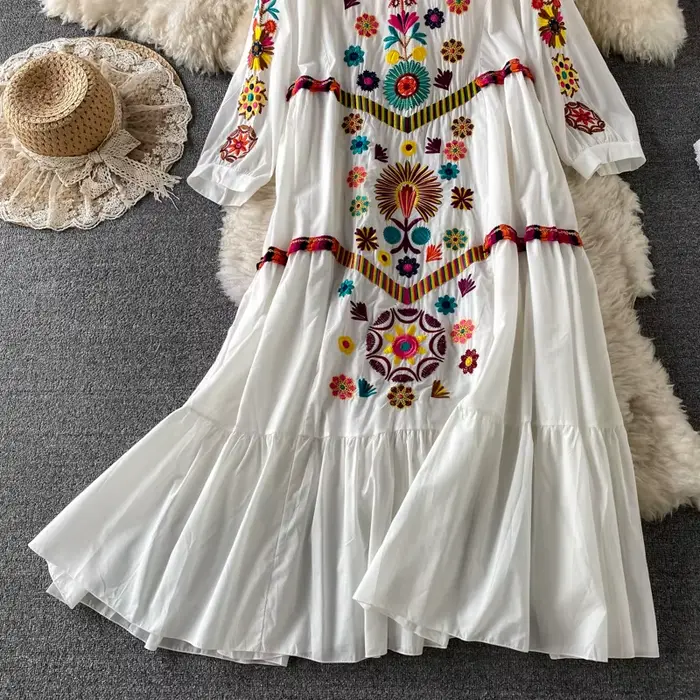 Femmes robe Vintage bohème ethnique bord de mer