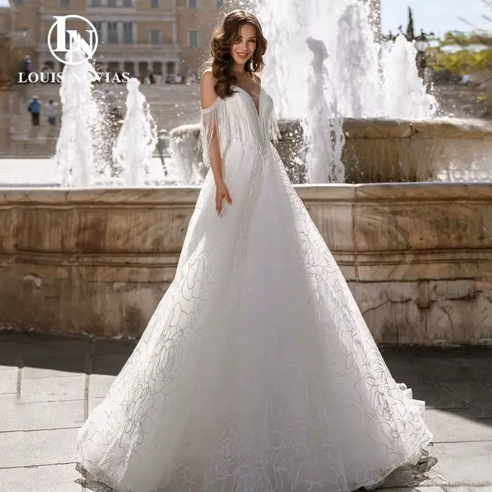 Modiis-Robe de mariée A-Line perlée