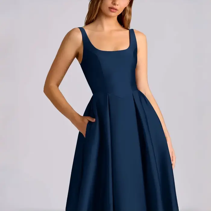 Robe longue d'été unie pour femme