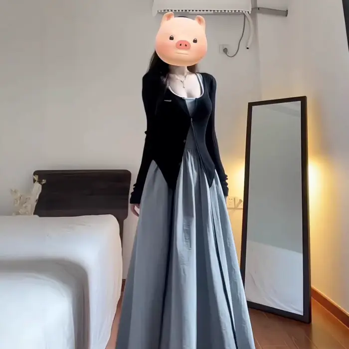 Robe midi ceinturée vintage française élégante pour femme printemps automne style empire polyester ajustée mince soirée cérémonie