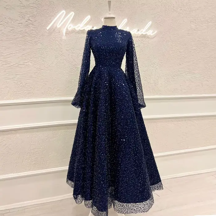 Robe de soirée de mariage arabe de Dubaï pour femme musulmane 2026
