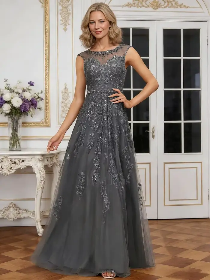 Robe en mousseline de soie pour mère de la mariée