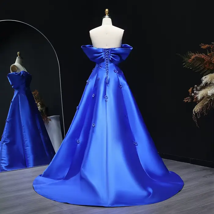 Robe Sharon Said Trapèze Rouge Arabe Personnalisée avec Décoration 3D pour Soirées Officielles