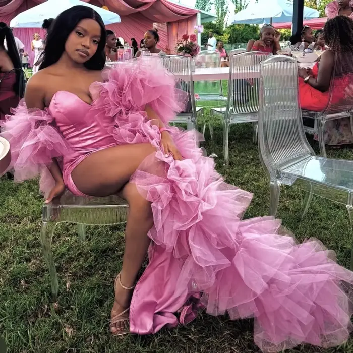Magnifiques robes de soirée sirène 2 pièces pour femmes avec vestes en tulle surdimensionnées
