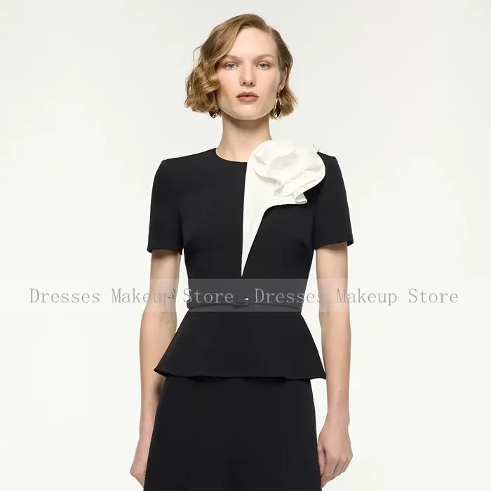 Robe de cocktail sirène en polyester avec décoration florale pour femmes, invitées de mariage, mères de la mariée, occasions spéciales et anniversaires
