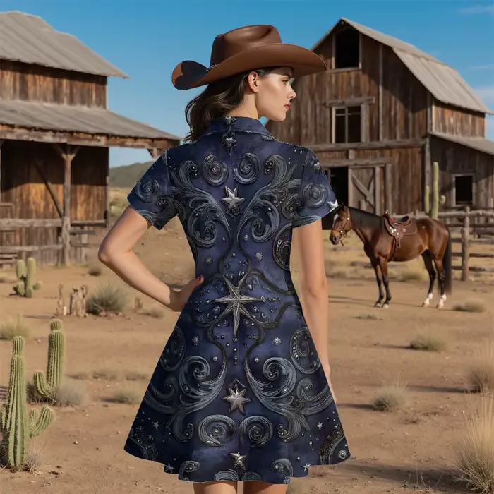 Robe boutonnée de Style occidental Vintage pour femmes