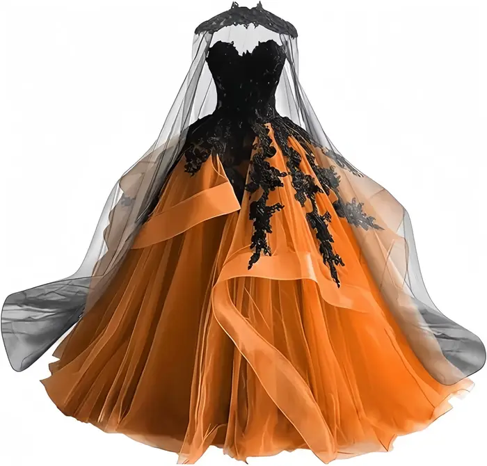 Robe de mariée gothique victorienne en tulle avec cape et soutien-gorge intégré pour femmes enceintes et occasions spéciales
