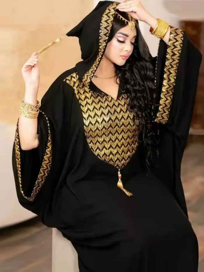 Robe de soirée africaine à capuche pour femmes musulmanes