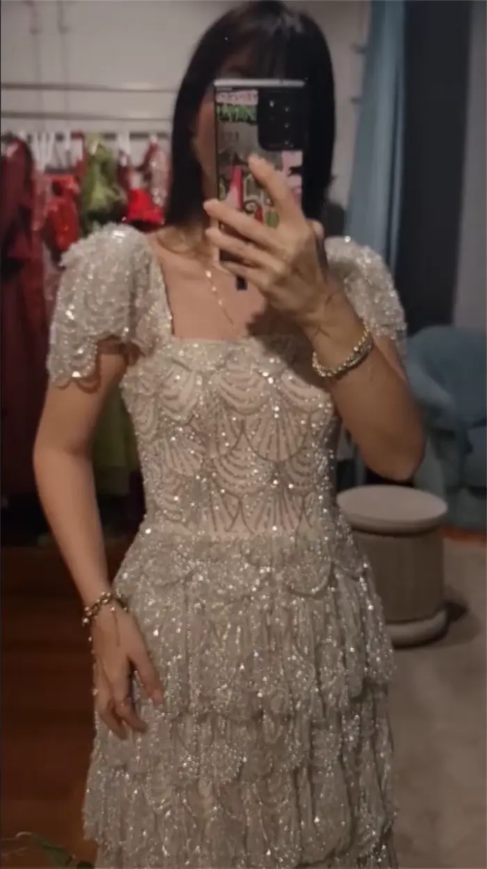 FATAPAESE Haute Couture robe perles exquises pierres à plusieurs niveaux robes de bal de soirée de luxe arabe dubaï