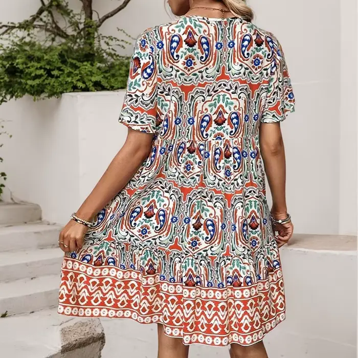 Robes courtes à volants taille haute pour femmes