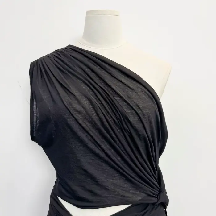 Robe moulante sexy asymétrique sans manches torsadée style gothique pour femme - Collection High Street