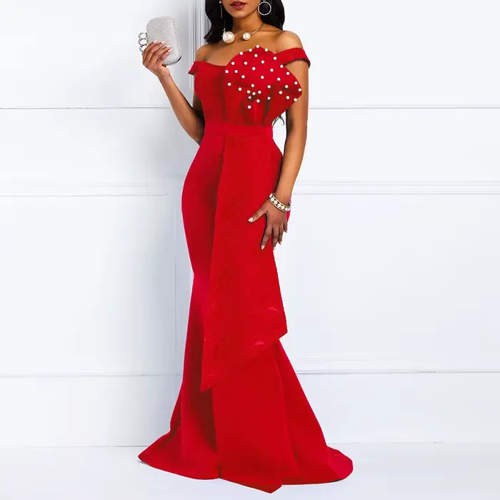 Robe africaine longue pour femmes, printemps et automne 2021