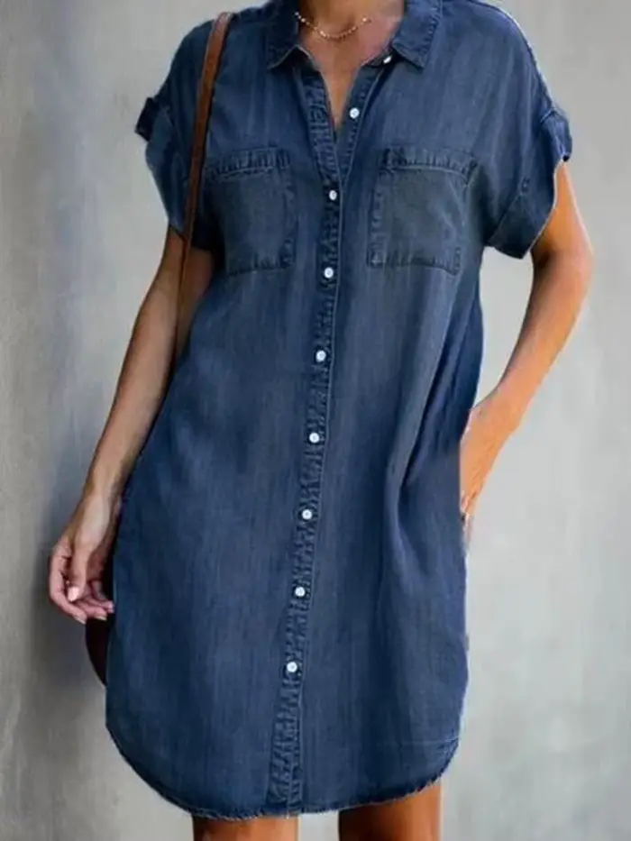 Robe chemise en jean pour femmes