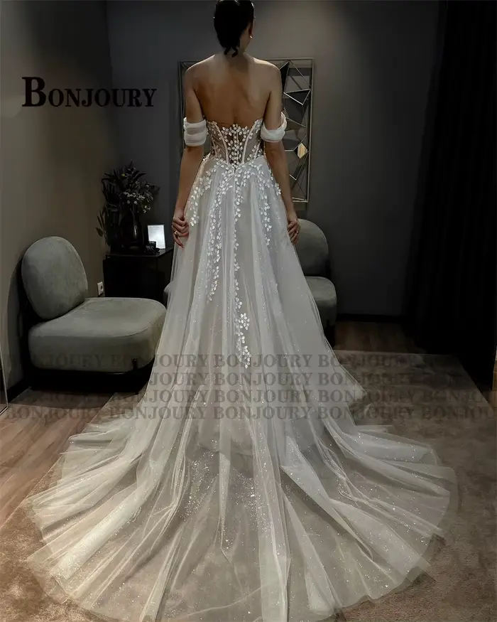 BONChain-Robe de mariée A-Line personnalisée pour femme