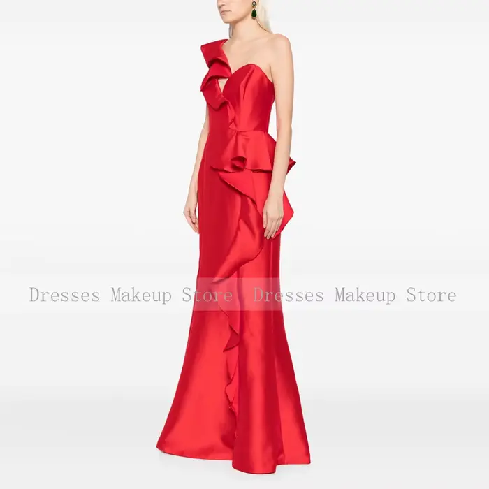 Robe sirène en polyester satiné bleu marine à volants pour femmes, soirée de gala, mariage, élégance intemporelle, occaions spéciales