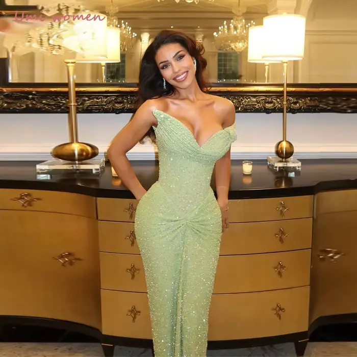 Robes de soirée de mariage vertes sexy personnalisées
