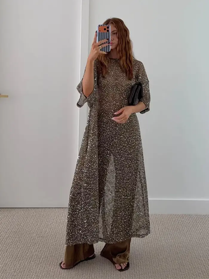 Robe longue à volants et rayures pour femmes, manches volantes, élégante, col carré, taille cintrée, plissée, robes de soirée Chic pour dames