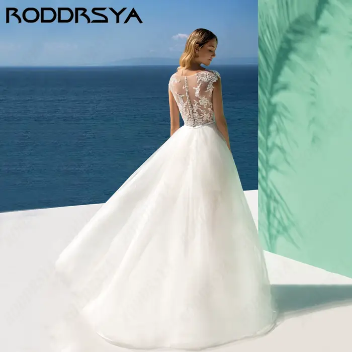 Robe de Mariée Exquise Personnalisable en Polyester Avec Appliques Dentelle pour Femmes Occasions Spéciales