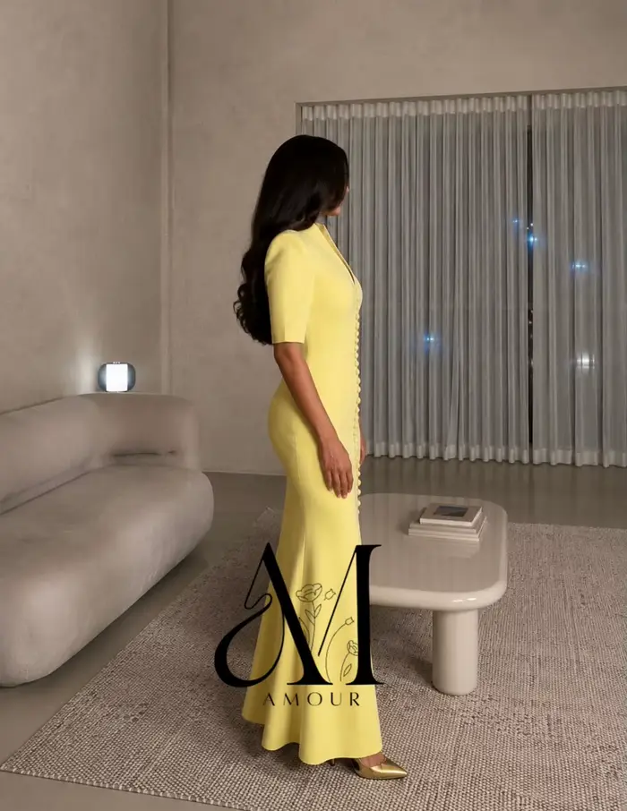 Robe de soirée personnalisée Amour jaune citron